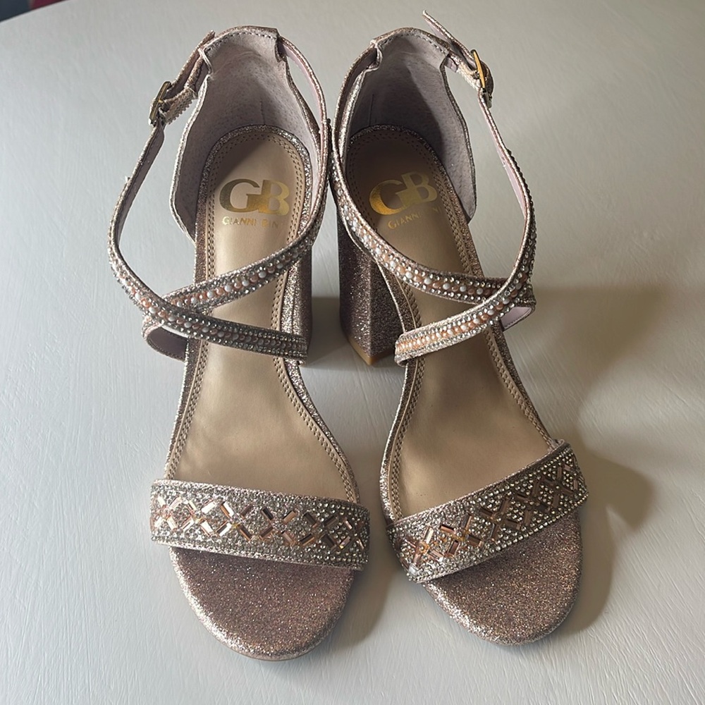 Gianni Bini Rose Gold Glitter Heels Size 6M